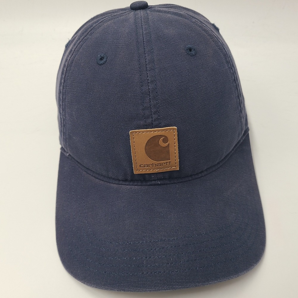 Carhartt Hat Adjustable Blue Brown Logo Workwear Casual Outdoors Dad Cap Men